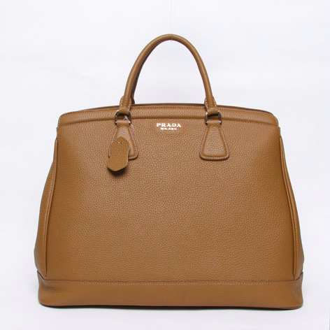 2014 Prada original grainy calfskin tote bag BN2440 wheat